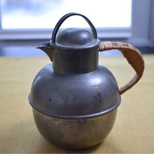 Puritan Pewter Teapot with Woven Handle